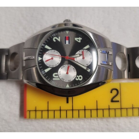 Tommy Hilfiger Mens Stainless Steel Watch F90181 Dial Multifunction Glow Hands - Picture 11 of 14